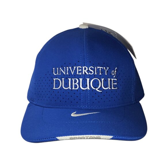 University of Dubuque Spartans Nike On Field Hat One Size Flex Dri-Fit Blue NWT - Picture 1 of 8